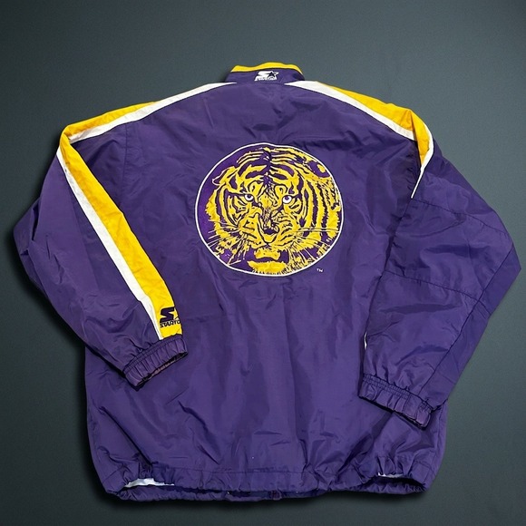 STARTER Other - Vintage 90s Starter LSU Tigers Windbreaker Jacket Mens Medium Purple Full Zip